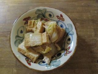 焼き豆腐と白菜の煮びたし