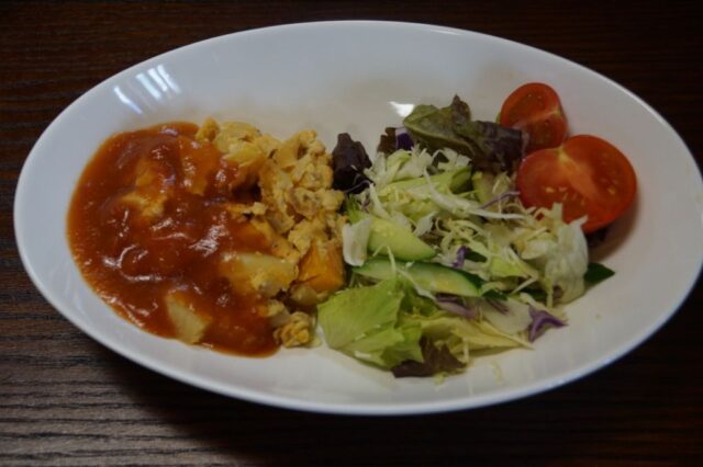 高野豆腐とトマトの卵とじ