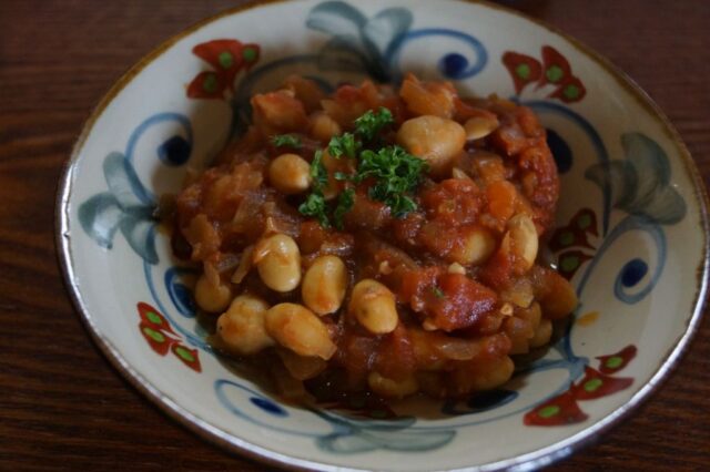 鯖と大豆のトマト煮