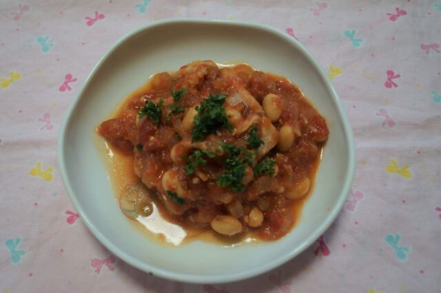 魚とトマトの大豆煮