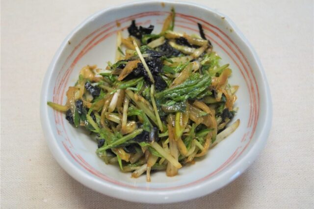 水菜と海苔わさびの和え物