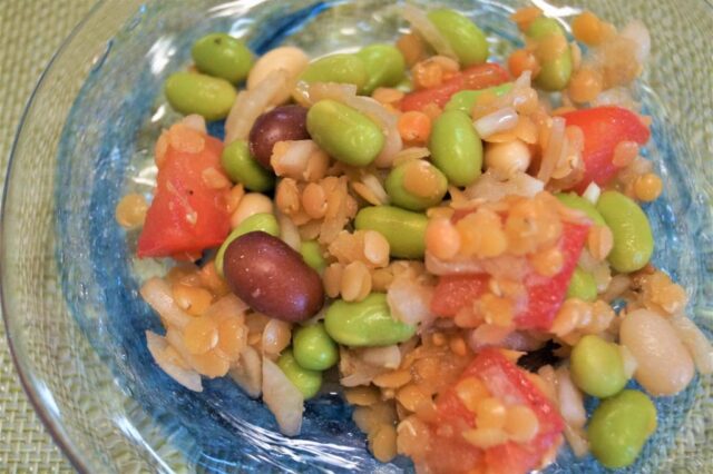 レンズ豆と枝豆のサラダ
