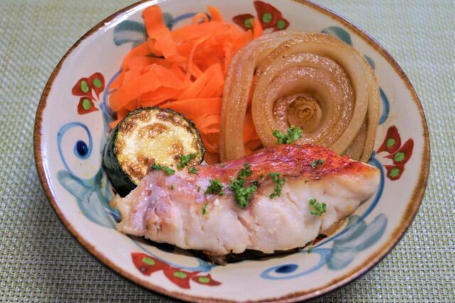 焼き魚のガーリック焼き