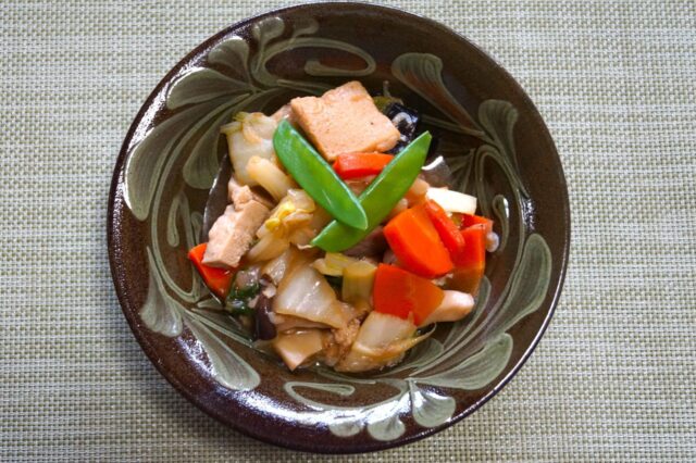 高野豆腐の八宝菜