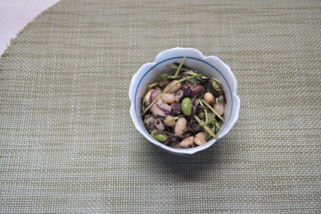 ひじきと豆の豆乳マヨ和え