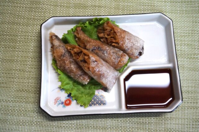 高きびと乾物野菜のライスペーパー春巻き