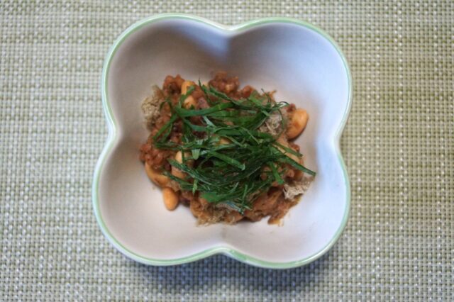 納豆と高きびの生姜味噌和え