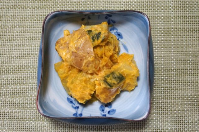 じゃがいもとカボチャのスパイシーマヨ和え