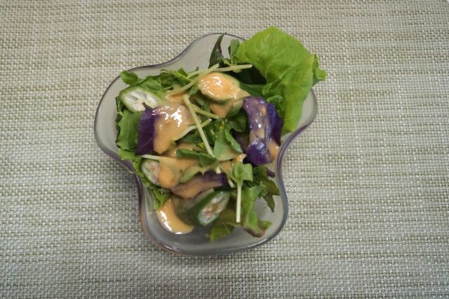 野菜サラダ(豆乳にんにく味噌ドレッシング)
