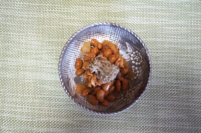 納豆と切干大根のとろろ昆布和え