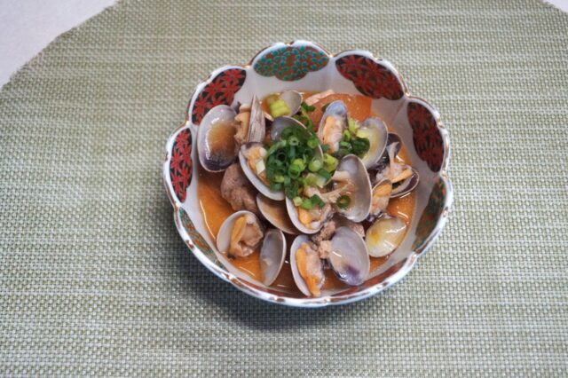 アサリと豆腐の中華蒸し
