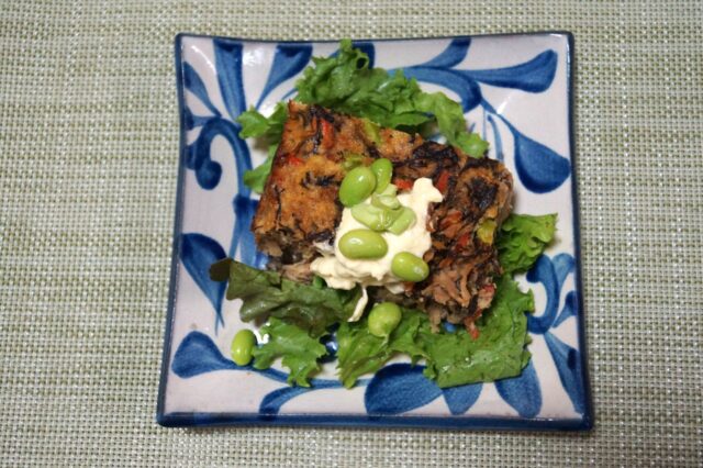 もずくと切干大根のおから入りオムレツ