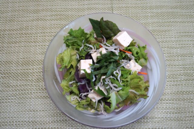 豆腐サラダ 味噌マスタードドレッシング