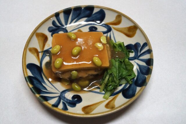 高野豆腐のはさみ蒸しあんかけ