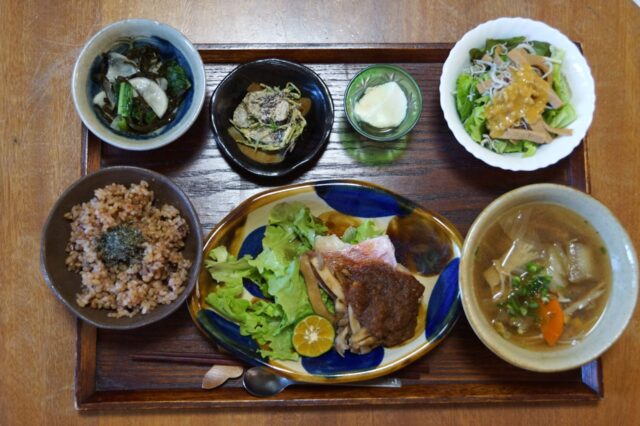 高野豆腐入りサラダ 柚子胡椒ドレッシング