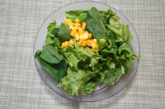 野菜サラダ からし味噌ドレッシング