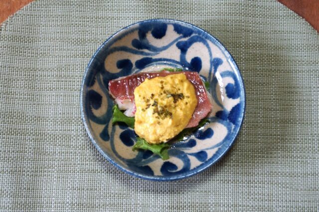 蒸し魚のコーンマヨソース