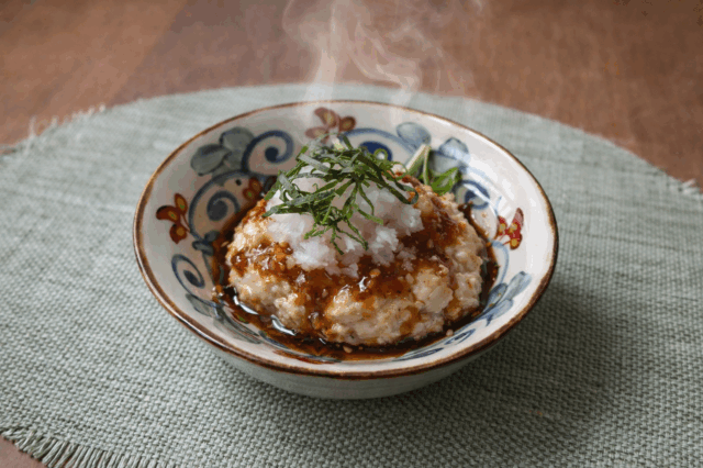 おから・米ぬか入り豆腐バーグ おろしソース