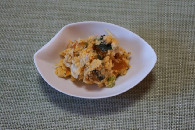 おから入りかぼちゃのマスタードマヨ和え