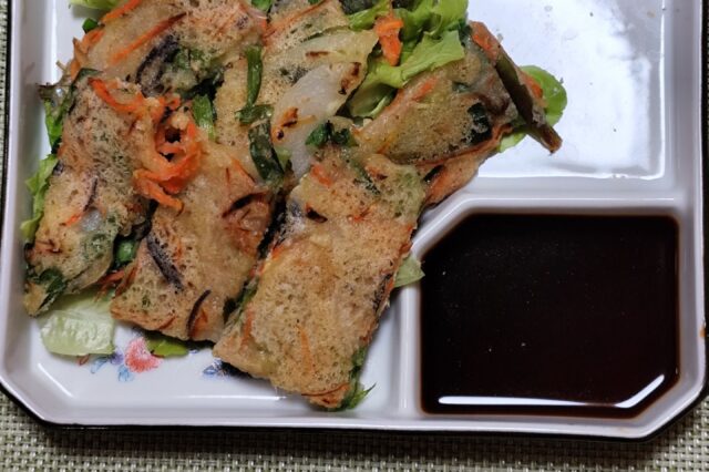 人参とニラとじゃこのチヂミ