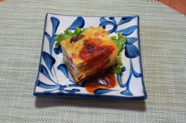 野菜たっぷりおから入りオムレツ