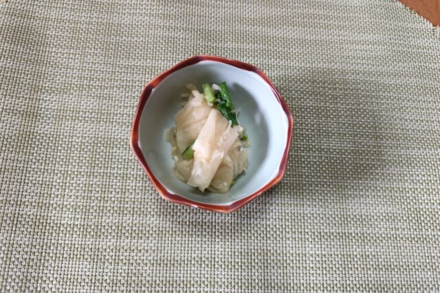 かぶと切干大根のヨーグルト味噌和え