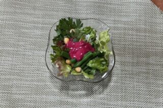 野菜サラダ 豆乳ビーツドレッシング