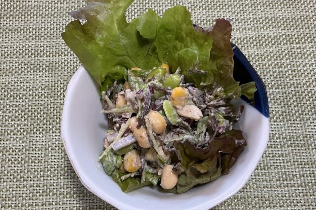 ひじきと豆の胡麻マヨ和え