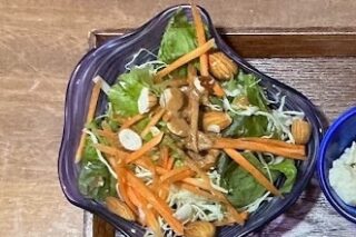 ヒマワリの種入り野菜サラダ《玉ねぎ和風ドレ》