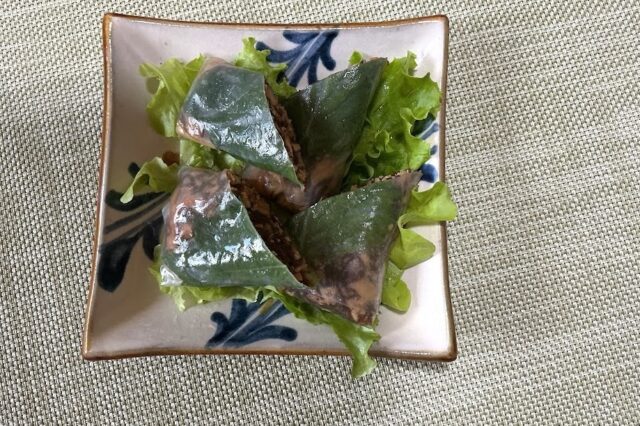 もずくと桜エビ入り生春巻き