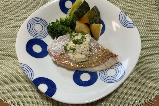 蒸し魚の豆乳ソース