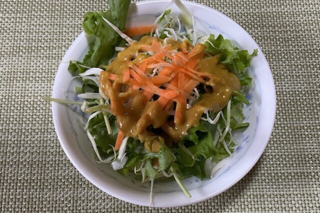 野菜サラダ《カレー風味胡麻ドレ》
