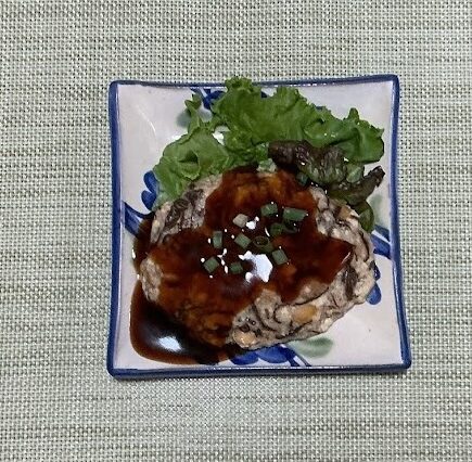 もずくと納豆の豆腐バーグ