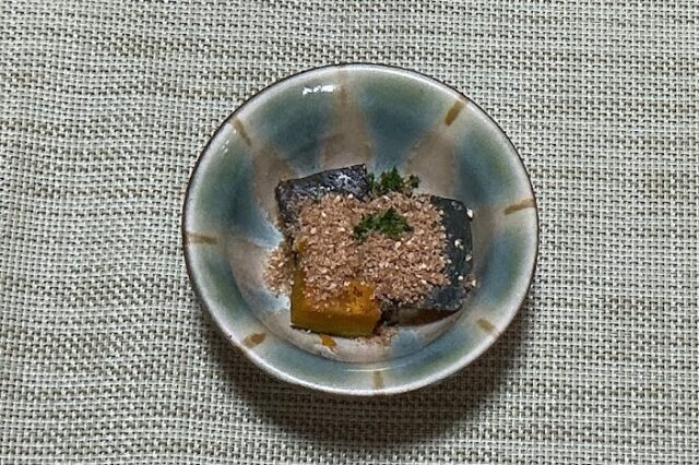 カボチャの炒りぬか胡麻和え