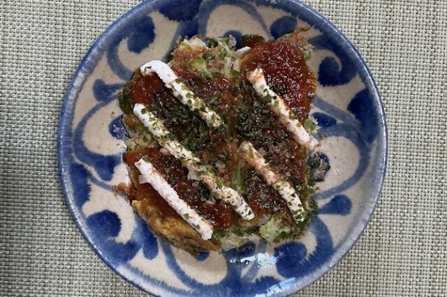 キャベツたっぷりお好み焼き(桜エビ・米ぬか入り)