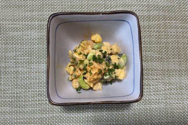 カボチャと豆のマスタード和え