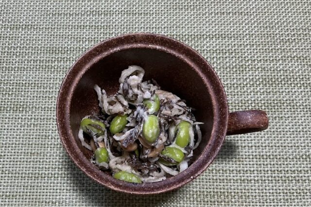 切干大根とひじきと豆の胡麻マヨ和え