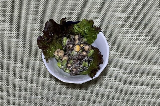 豆とひじきのシソマヨ和え⭐︎
