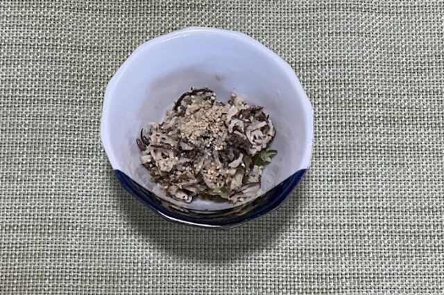 切干大根とひじきの豆乳マヨ和え