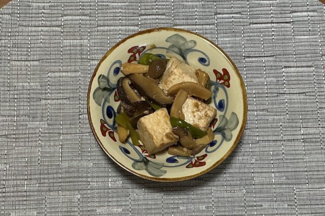 豆腐ときのこの中華風香味炒め⭐︎