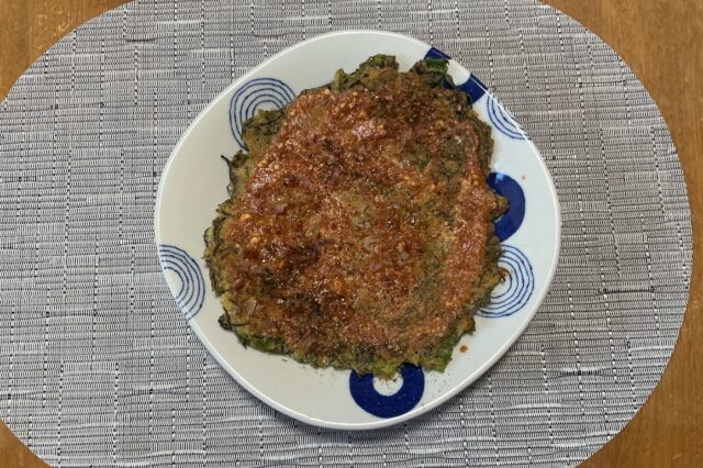 米ぬか入りもずくお好み焼き(桜エビ入り)