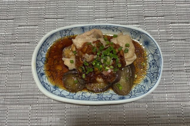 なすと鶏のおろしポン酢ダレ