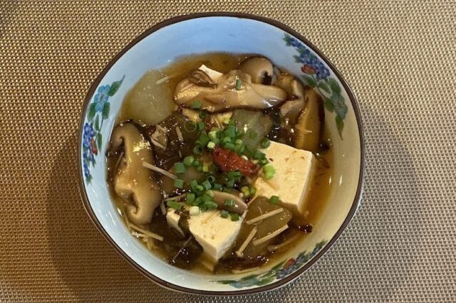 豆腐と冬瓜の梅風味きのこあん(クーヨン)