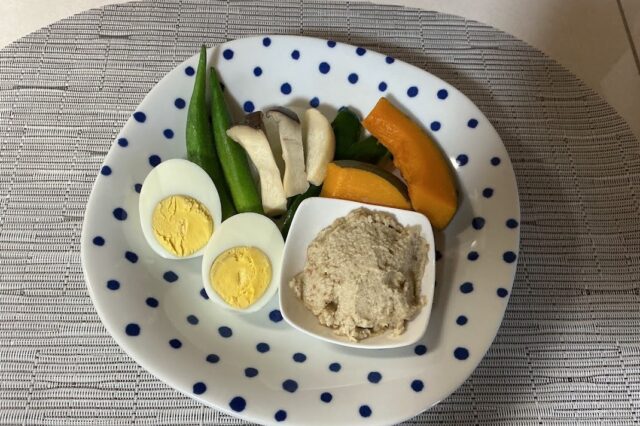 野菜と卵のきのこ塩麹ディップ